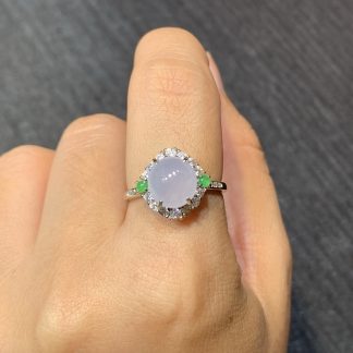 Icy Violet Cabochon Ring — S925 Silver