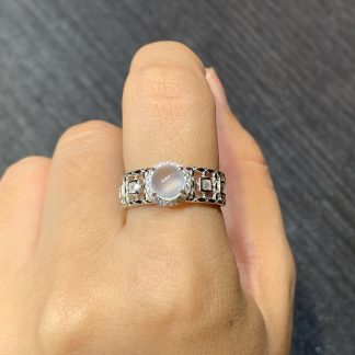 High-Icy Glassy Small Cabochon Cabochon Ring — S925 Silver
