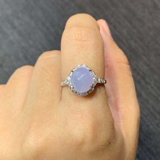 Icy Violet Cabochon Ring — S925 Silver
