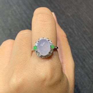 High-Icy Violet Cabochon Ring — S925 Silver
