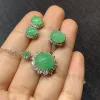 Icy Green Natural Jadeite Cabochon Set — S925 Silver · No. 2920 (photo 4)