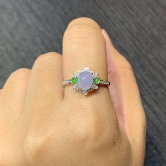 Violet Cabochon Ring — S925 Silver