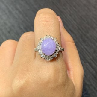 Violet Cabochon Ring — S925 Silver
