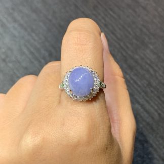 Violet Cabochon Ring — S925 Silver