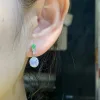 Icy Lavender Natural Jadeite Cabochon Drop Earrings — S925 Silver · No. 74DA (photo 5)