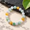 Grade A Natural Jadeite Lotus Bead Bracelet Multicolor · No. EA62