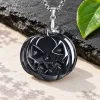 Grade A Black Halloween Pumpkin Natural Jadeite Pendant with Steel Chain · No. DAA9